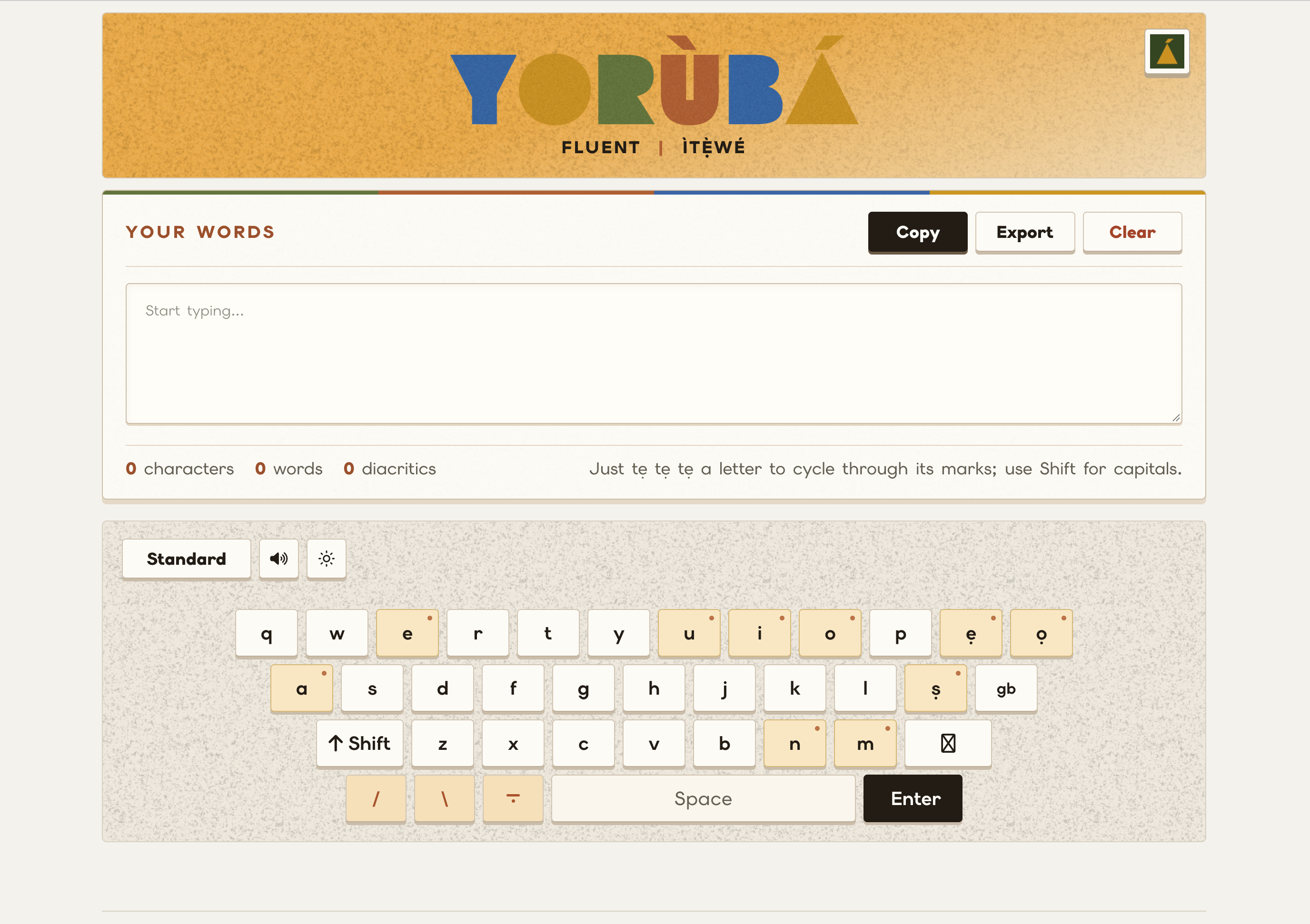 Yoruba Keyboard
